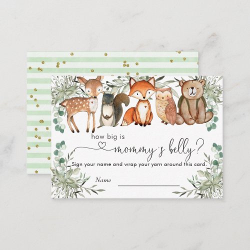 Woodland Animals Forest How Big Is Mommys Belly Enclosure Card