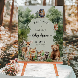 Woodland Animals Forest Welcome Sign Baby Shower 