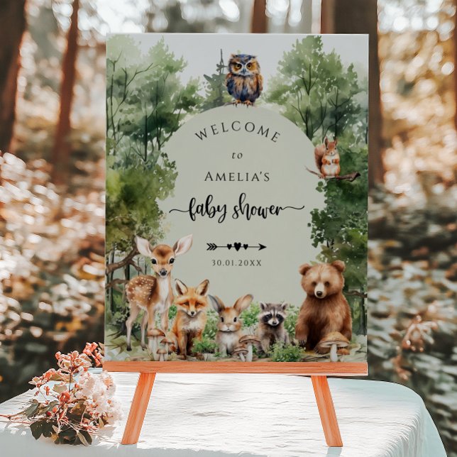 Woodland Animals Forest Welcome Sign Baby Shower  (Creator Uploaded)
