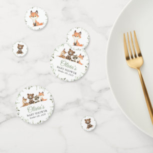 Woodland Animals, Forest, Wild One, Baby Shower Confetti
