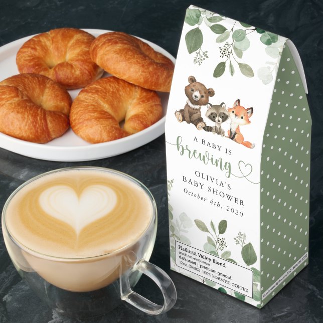 Woodland Animals, Forest, Wild One, Baby Shower Roasted Coffee (Breakfast)