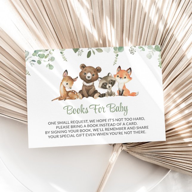 Woodland Animals, Forest, Wild One, Books For Baby Enclosure Card (Creator Uploaded)