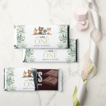 Woodland Animals, Forest, Wild One, First Birthday Hershey Bar Favors