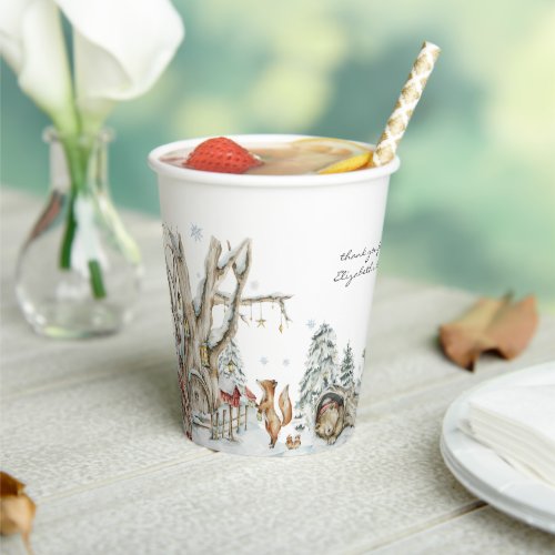 Woodland Animals Forest Winter Paper Cups