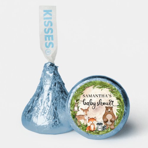 Woodland animals forest wood log baby shower hersheys kisses