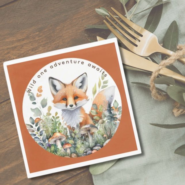 Woodland Animals Fox Partyware Decor Dining Napkins (Creator Uploaded)