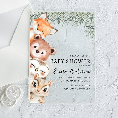 Woodland Neutral baby shower invitation