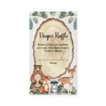Woodland animals gender neutral diaper raffle enclosure card