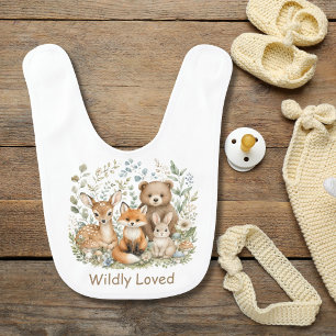 Woodland Animals Gender Neutral Personalized Baby Bib