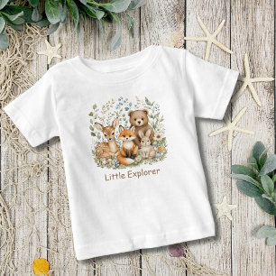 Woodland Animals Gender Neutral Personalized Baby T-Shirt