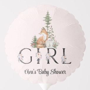 Woodland Animals Girl Baby Shower Balloon