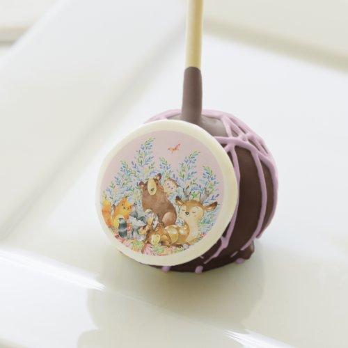 Woodland Animals Girls Baby Shower Favor Cake Pops