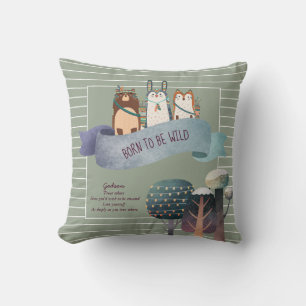 Woodland Animals GODSON Baptism Holy Communion Throw Pillow