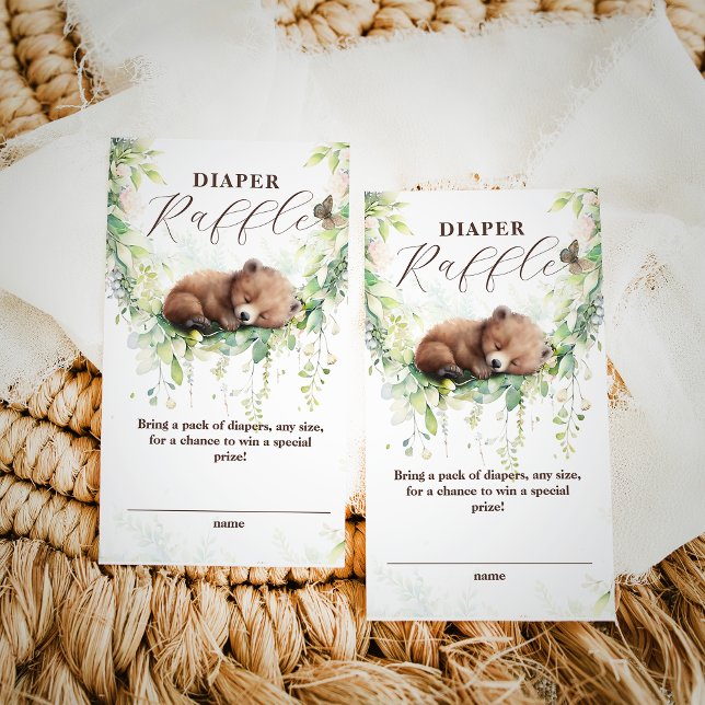 Woodland Animals Greenery Baby Boy Shower Diaper Enclosure Card (Creator Uploaded)