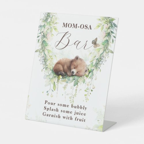 Woodland Animals Greenery Baby Boy Shower Mom_osa Pedestal Sign