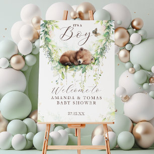 Woodland Animals Greenery Baby Boy Shower Welcome Foam Board