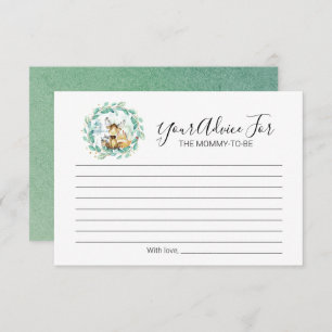 Woodland Animals Greenery Baby Shower Advice Invitation