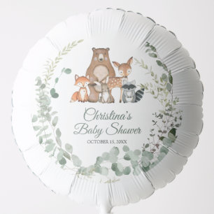 Woodland Animals Greenery Baby Shower Balloon
