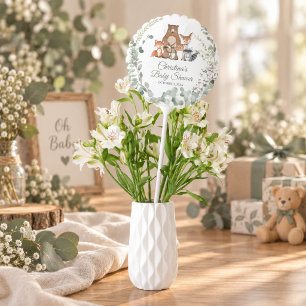Woodland Animals Greenery Baby Shower Balloon