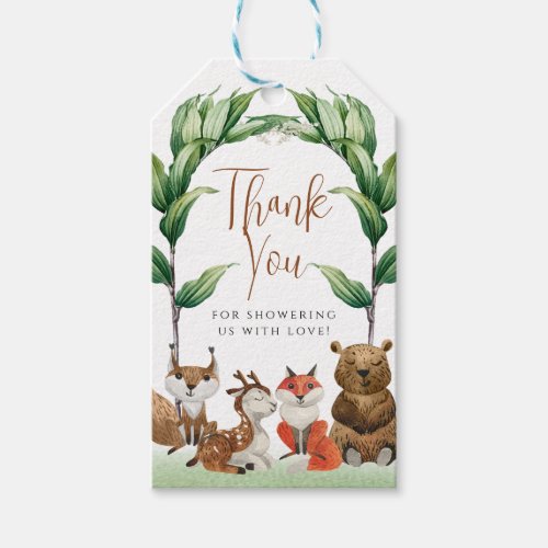 Woodland Animals Greenery baby shower Gift Tags