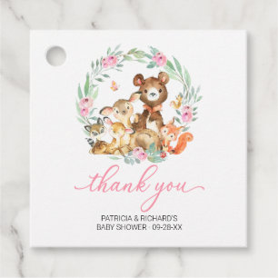 Woodland Animals Greenery Baby Shower Thank You Favor Tags