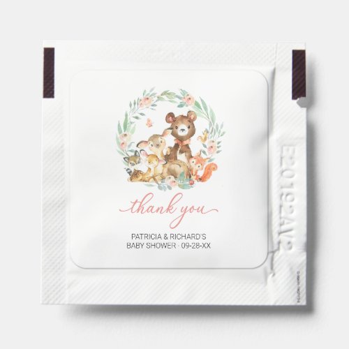 Woodland Animals Greenery Baby Shower Thank You Hand Sanitizer Packet