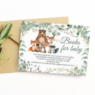 Woodland Animals Greenery Book for Baby Card