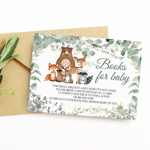 Woodland Animals Greenery Book for Baby Card