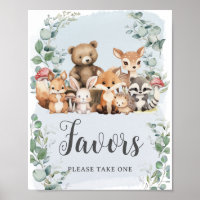 Woodland Animals Greenery Boy Baby Shower Favors