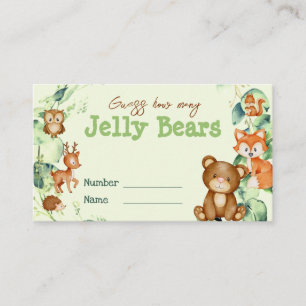 Woodland Animals Greenery Eucalyptus Baby Game Business Card