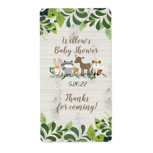 Woodland Animals Greenery Forest Favor Stickers
