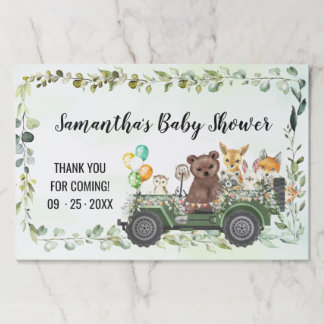 Woodland Animals Greenery Forest Paper Placemat
