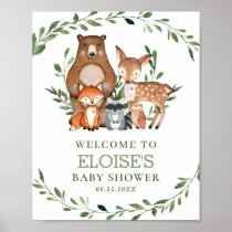 Woodland Animals Greenery Forest Welcome Sign