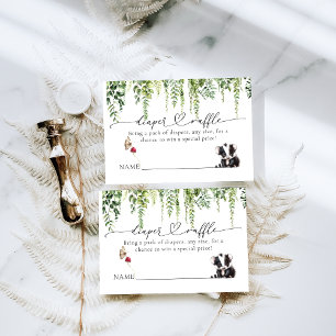 Woodland Animals Greenery Mushroom Baby Shower Enclosure Card