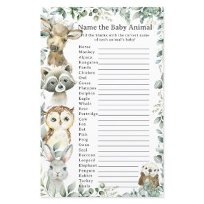 Woodland Animals Greenery Name Baby Animal Game