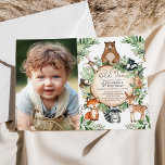 Woodland Animals Greenery Wild One 1st Birthday Invitation<br><div class="desc">He's turning a WILD ONE! Celebrate your little one's 1st birthday with this whimsical woodland themed birthday invitation. The design features a group of adorable forest animals and lush watercolor greenery.</div>