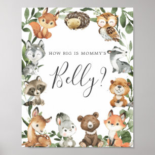 Woodland Animals Guess How Big is Mommy Belly Game Poster
