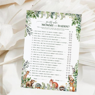 Woodland Animals Guess Mommy or Daddy Baby Game