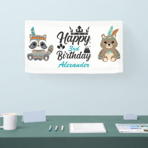 Woodland Animals "Happy Birthday" Banner