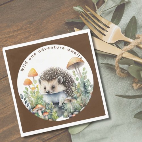 Woodland Animals Hedgehog Partyware Decor Dining Napkins