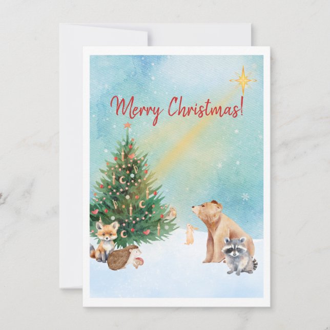 Woodland Animals  Holiday Card (Front)