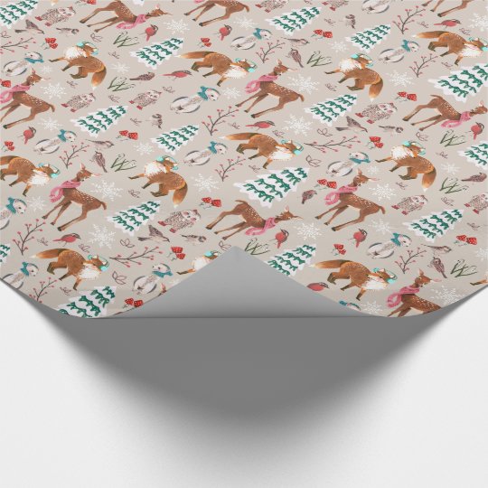 Woodland Animals | Holiday | Glossy Wrapping Paper | Zazzle.com