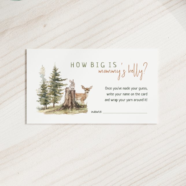 Woodland Animals How Big Is Mommys Belly Card (Creator Uploaded)