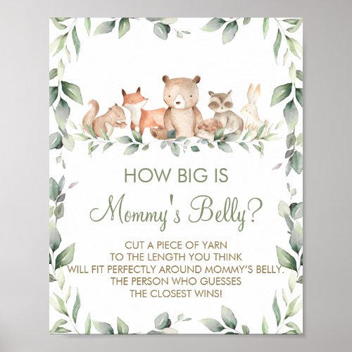 Woodland Animals How Big is Mommys Belly Game Poster