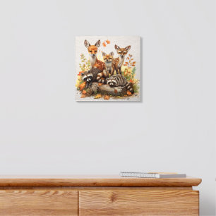 Woodland Animals In Fall Foam Core Photo Tile