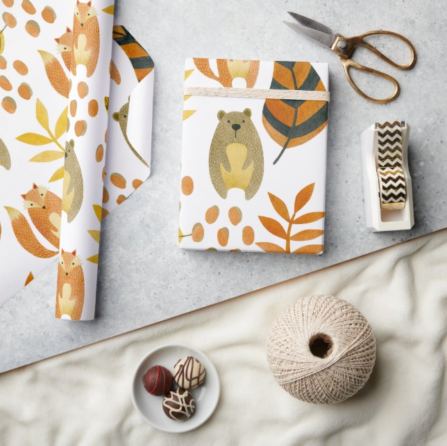 Woodland Animals In the Forest Wrapping Paper (Crafts)