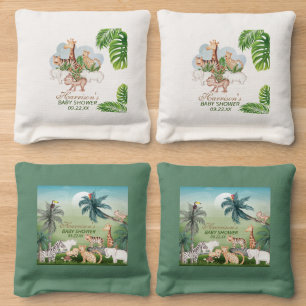Woodland Animals Jungle Greenery Baby Shower  Cornhole Bags