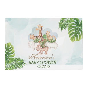 Woodland Animals Jungle Greenery Baby Shower Placemat