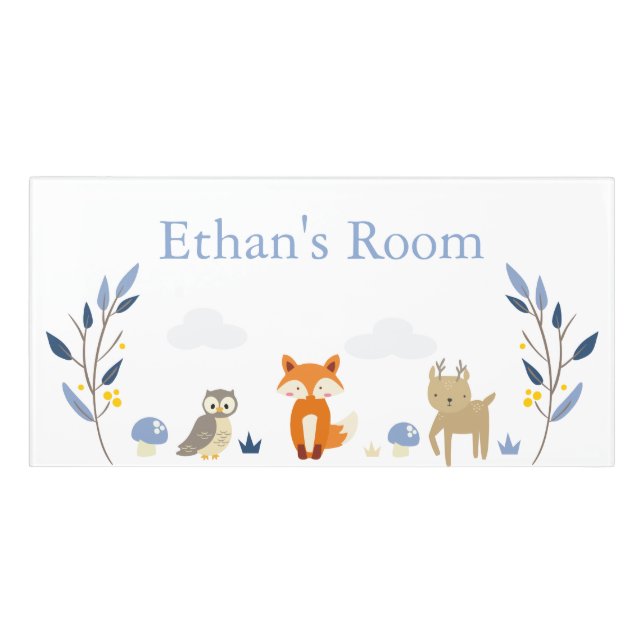 Woodland Animals Kids/Baby Room Door Sign (Classic Front)