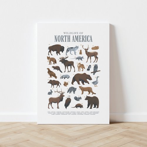 Woodland Animals Kids Room Canvas Print